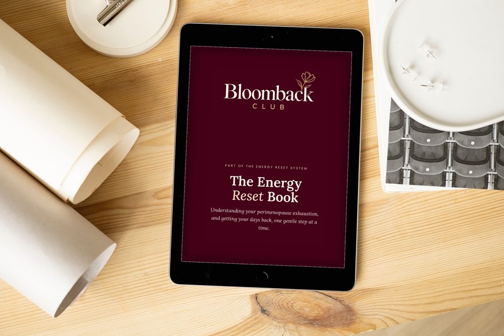 The Energy Reset Book open on a tablet